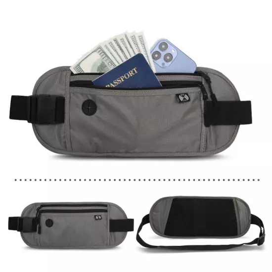 Travel Money Belt RFID Blocking Waterproof Waist Bag Fanny Pack Hidden Wallet