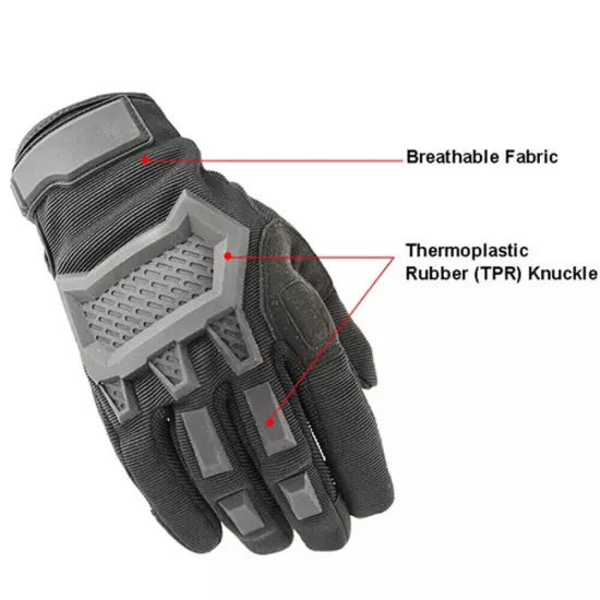 Men's Tactical Gloves Touch Screen Windproof Full Finger Gloves Army Military US