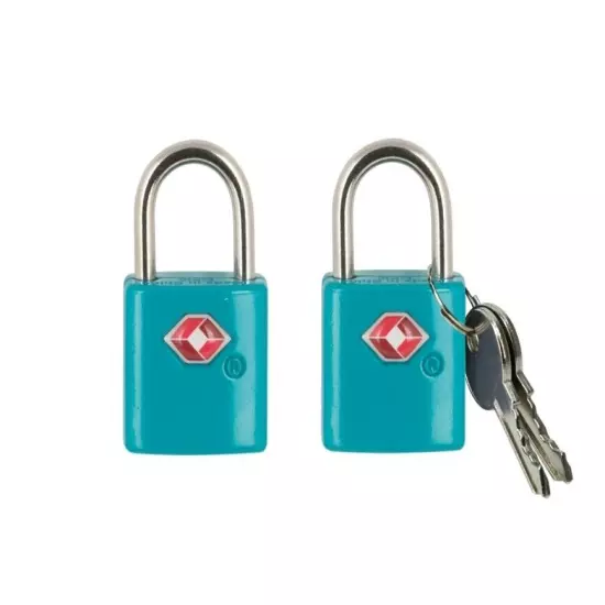 2 Pack Travel Suitcase Zinc Alloy Luggage Locks with Keys, Blue Atoll