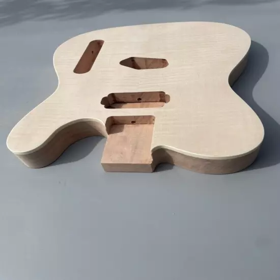 Unfinished Guitar Body Mahogany Flame Maple Veneer DIY Guitar Replacement TL