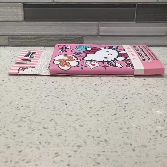 New Hello Kitty Pink Let's Go Travel Passport Holder By Sanrio