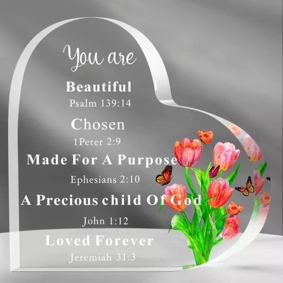 Acrylic Christian Gifts for Women Mom Inspirational Bible Verses Flowers Deco...