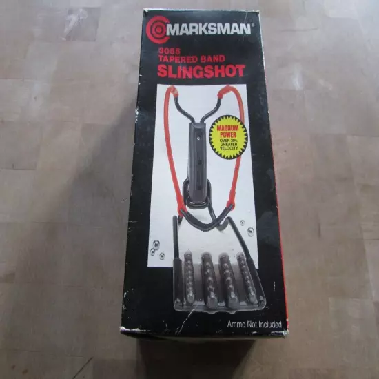 Marksman Tapered Band Hunting Slingshot w/ Arm Support 3055 box & 3/8 ammo incl.