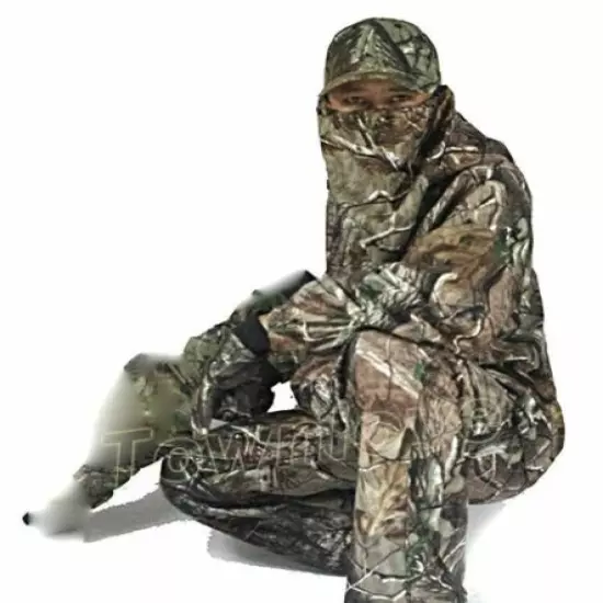 Mens New Bionic Camouflage Hunting Clothes Leaf Waterproof Jacket + Pants Suits