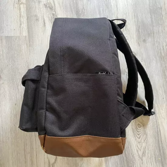 Herschel Backpack Black Brown Leather / One Size Red Inside