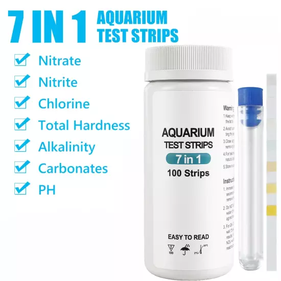 100/125Pc Aquarium Test Strips 5-17 in 1 Water Testing Kits with Test Tube Fresh