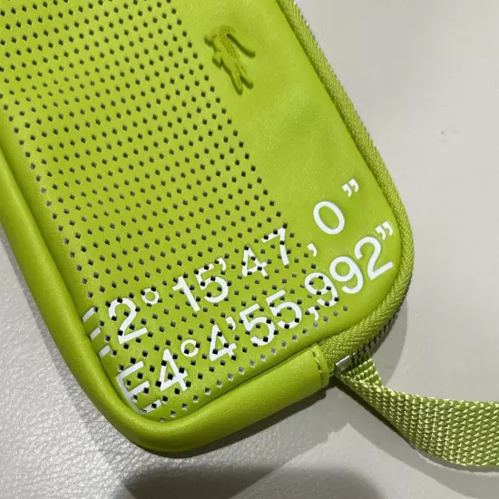 LACOSTE Leather Lime Neon Waist Bag