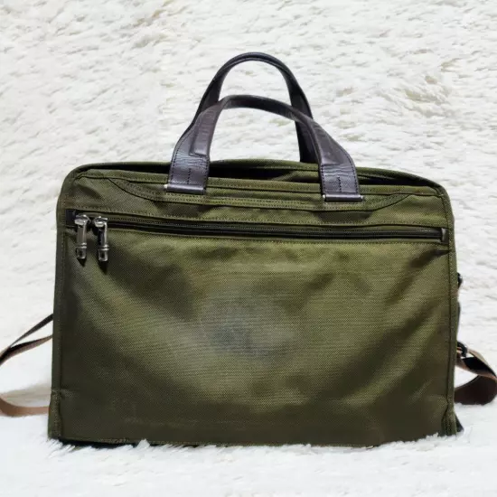 Extremely Rare Tumi Briefcase 2Way Khaki Expandable Super Large Capacity