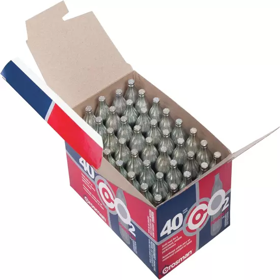 Crosman 40-Count 12-Gram CO2 Cartridges for Air Rifles and Air Pistols 23140-N, 