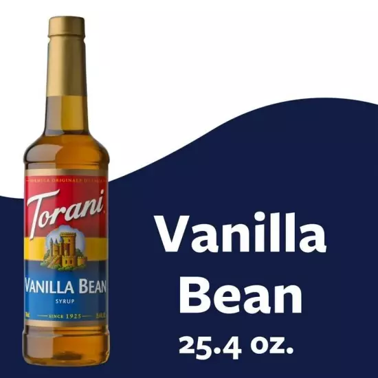 Torani Vanilla Bean Flavoring Syrup, Coffee Flavoring, Drink Mix, 25.4 oz