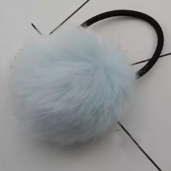 2/1PCS 6/5cm Fluffy Pompom Elastic Hair Ties Bobbles Fur Ball Ponytail Band