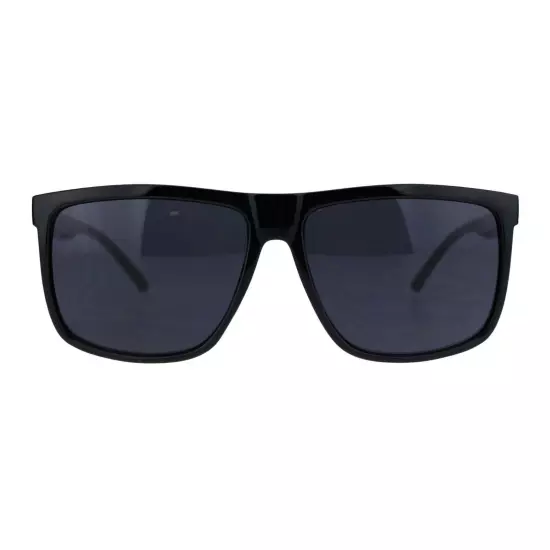 Dark Black Lens Men's Sunglasses Classic Square Frame Black UV 400