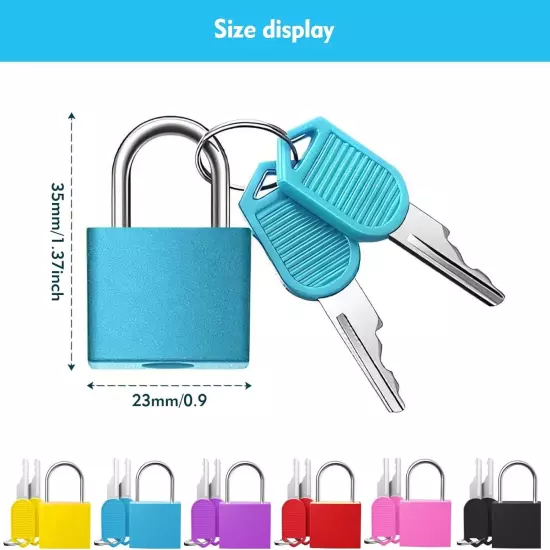 6 Pcs Luggage Locks with Keys Suitcase Locks Mini Lock Metal Paddlock FREE SHIPS