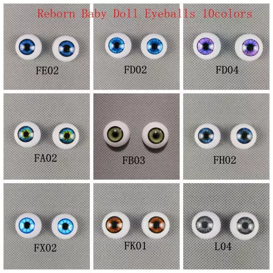 2x Lifelike Reborn Baby Doll Eyes Acrylic Eyeball For Newborn Doll Supplies DIY