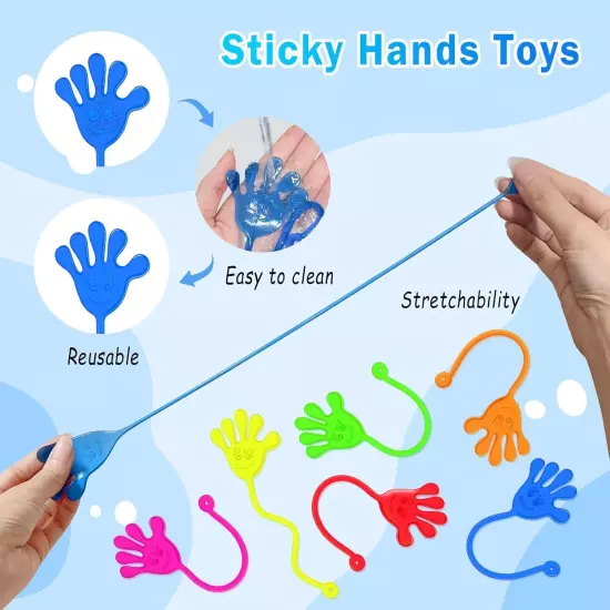 48PCS Sticky Hands Bulk Party Favors for Kids 4-8 8-12 Stretchy Hand... 