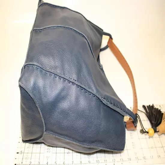 The Sak Los Feliz Large Tote Bag NWD Indigo Blue Unlined Leather Shoulder Purse