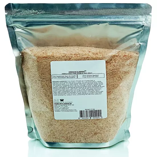 IndusClassic Himalayan Edible Pink Cooking Sea Salt - Fine Grain (0.5mm to 1mm)