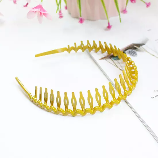 Women Non-Slip Resin Hair Comb Hairband Headband Hair Hoop With Teeth Headwear❉