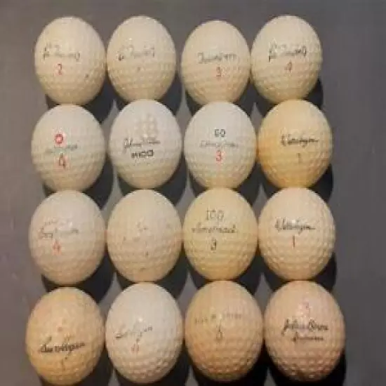 16 Signature Golf Balls 1960's-70 (Used) Trevino Player Snead Hogan Hagen Boros