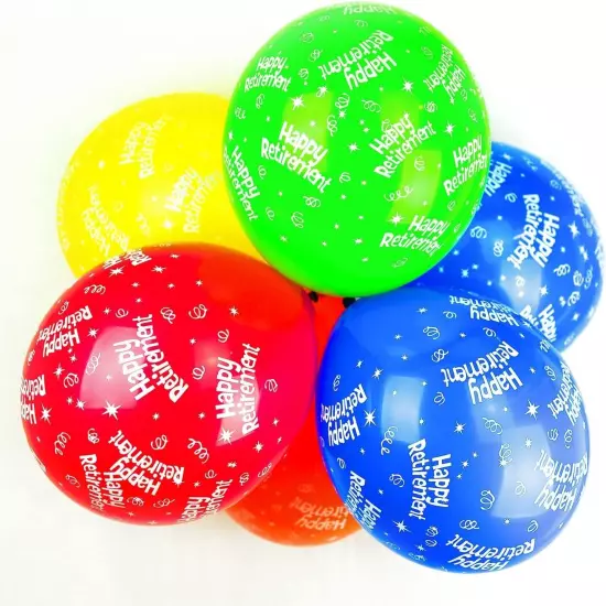 12'' Latex Various Happy Retirement Balloons, 10 Pack