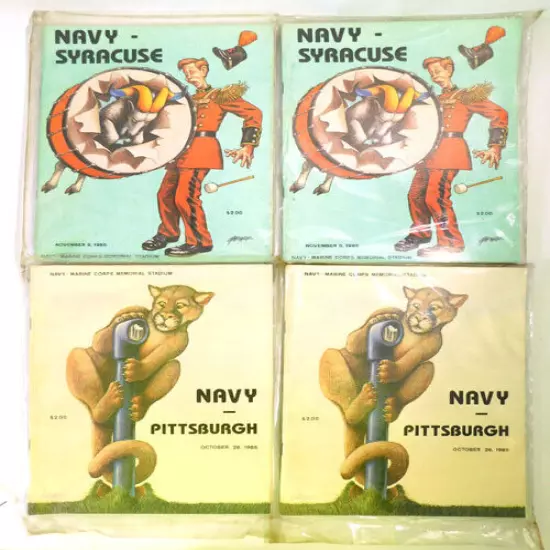 Lot of (4) Assorted 1985 Navy College Football Programs