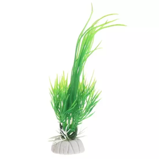 Aquarium Plant Artificial Grass Water Plant with Base 5 Inch Tall