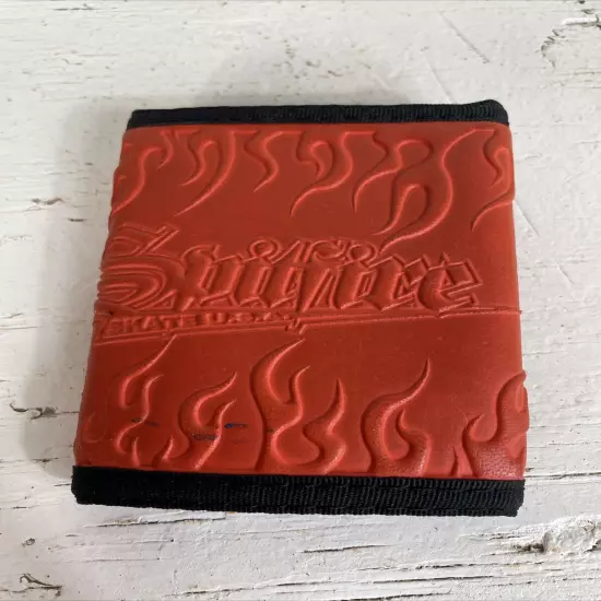 VINTAGE Spitfire Wallet Orange Black 90’s Canvas And Tire Very Rare! Flame Logo