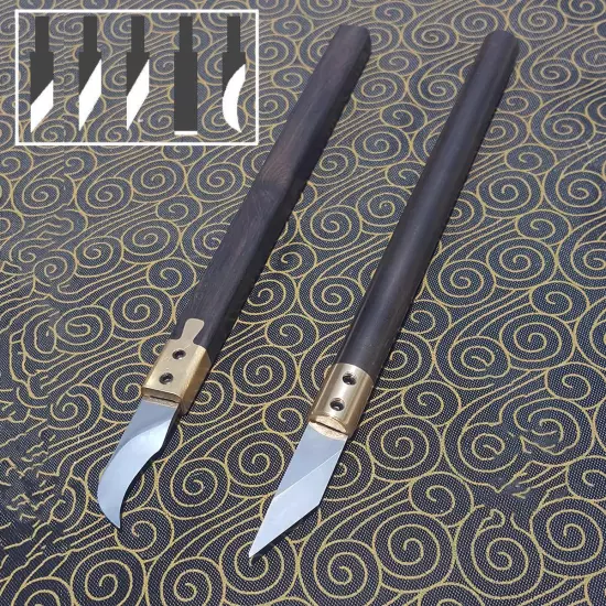 Leather Craft Bevel-Point Pen Knives Blade Replaceable Carving Cutting Tools DIY