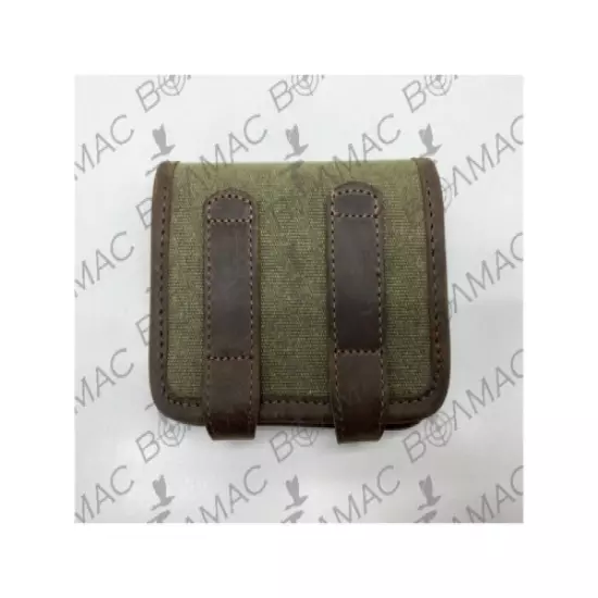 Hunting Buffalo Leather/Canvas Rifle Belt Cartridge Holder Pouch. US Seller.