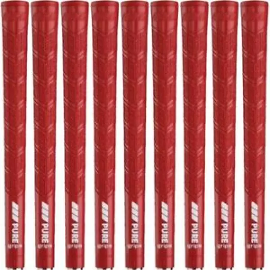 PURE DTX Red Standard Size Golf Grips - Set of 9 - Authorized Distributor