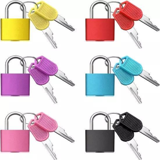 6 Pcs Luggage Locks with Keys Suitcase Locks Mini Lock Metal Paddlock FREE SHIPS