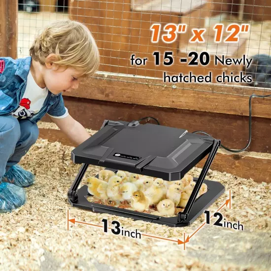 Chicken Brooder for 20 Chicks, Anti-Scald Aluminum Plate Chick Brooder Heater...