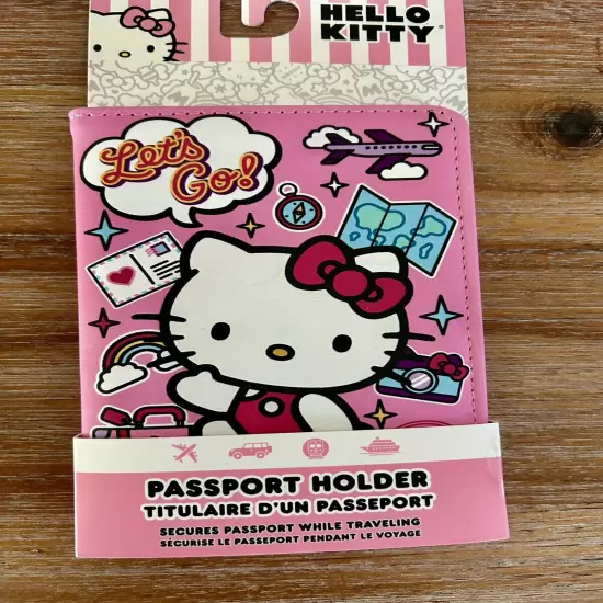 New Sanrio Hello Kitty Travel Passport Holder and Luggage Tag Set