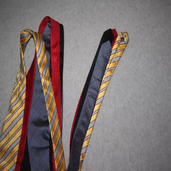 LOT of 4 DAVID DONAHUE Silk Ties Red Black Yellow and a Blue Plaid