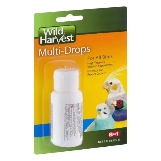 Wild Harvest Multi-Drops for All Birds 1 Oz, High-Potency Vitamin Supplement 4pk