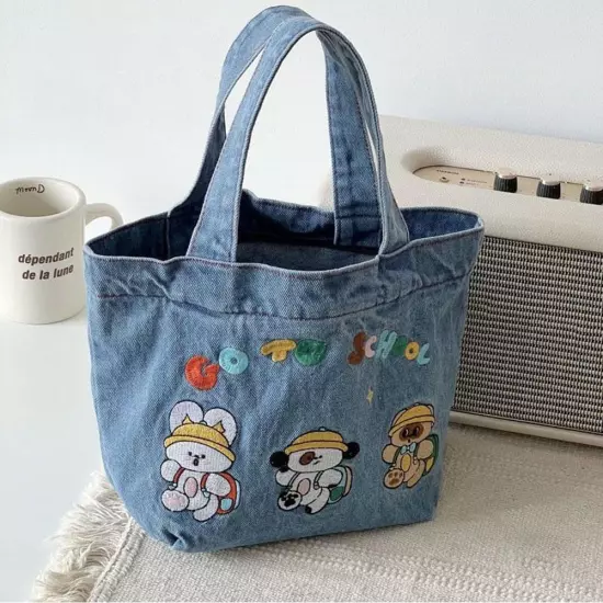 Japanese Cute Bento Bag Handbag Canvas Lunch Box Portable B8Z3 щυ