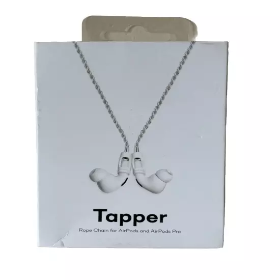 Tapper 925 Silver Plated Rope Chain/White TPE For EarPods And Pro New