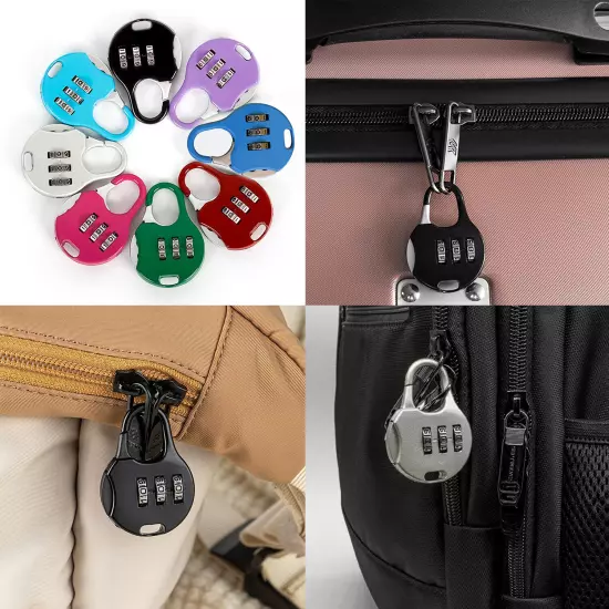 Coloured Luggage Travel Suitcase Bag Lock [3 Digit Combination] Padlock Reset