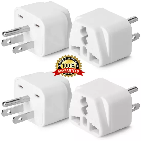 4 Pcs Universal UK US AU EU to American US USA Outlet Plug in Adapter Converter