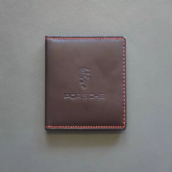 New Genuine Porsche Driver License Insurance Registration ID Leather Card Case