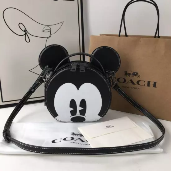 COACH Disney X COACH Mickey Mouse Ear Bag Crossbody Black CM194 outlet