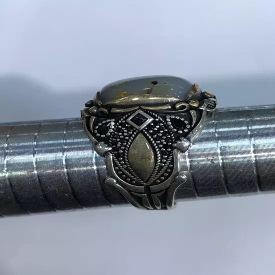 Agate Ring Men Silver 925,Sterling,Rare,Aqeeq,Royal,Luxury خاتم عقيق يمني داودي