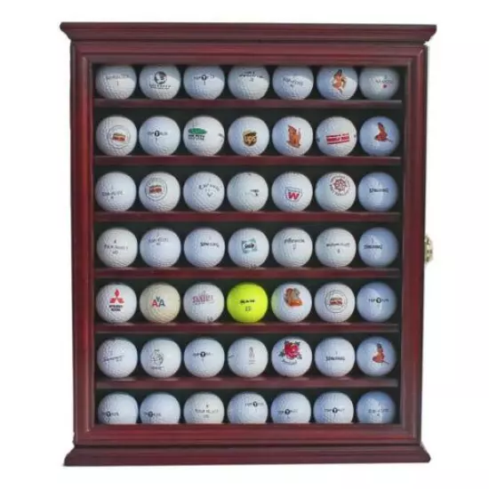 49 Golf Ball Display Case Wall Cabinet Rack High-End MDF Anti Fading Matte Brown