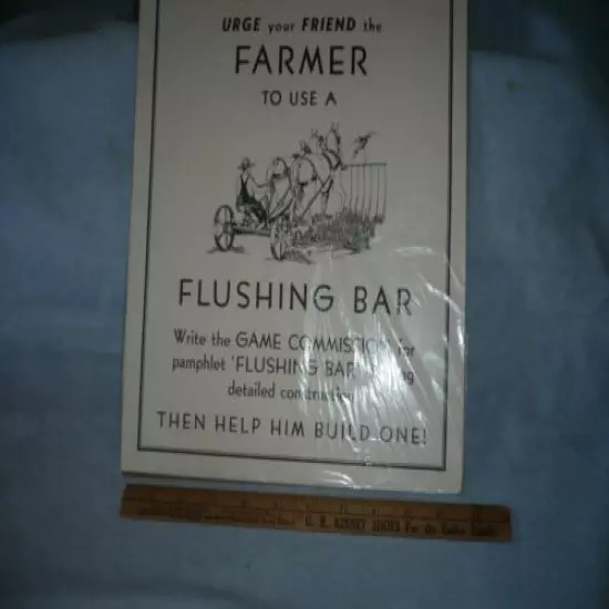  vintage mr. sportsman urge farmer to use a flushing bar game commission poster