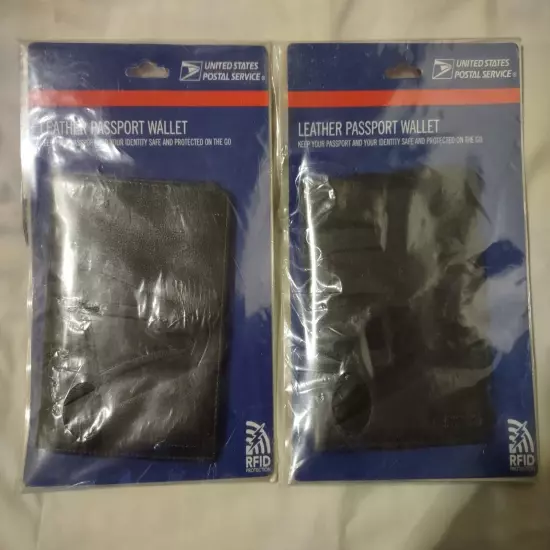 2 Black USPS Passport Wallets. Sonic Eagle RFID Protection 5 Card Slots, ID