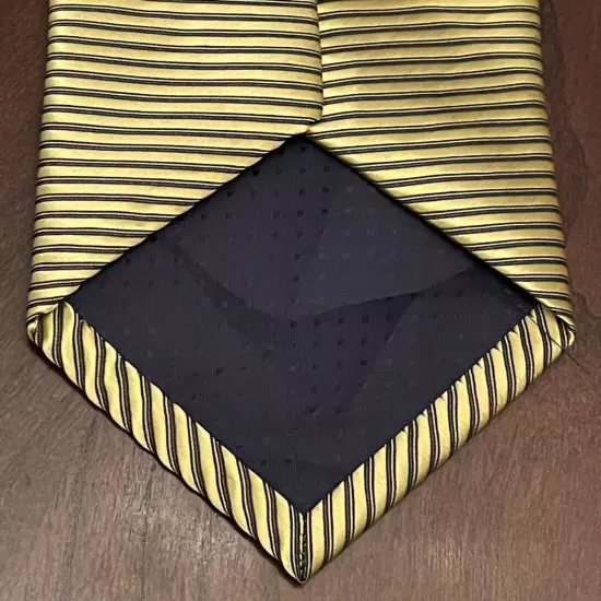 Firenze Gold Black 100% Silk Men’s Neck Tie Made In Italy