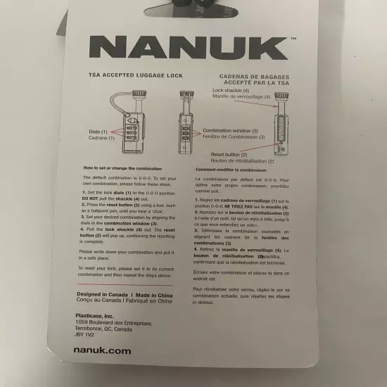 Nanuk Travel Sentry TSA Accepted Luggage Lock 900-TSA LOCK NANUK