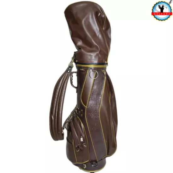 Vintage Dura Bag 6-Way Golf Cart Bag Brown With Rain Cover