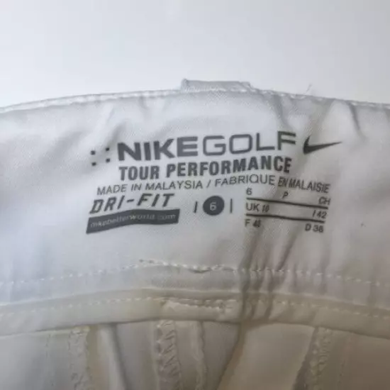 Nike Golf Tour Performance Dri-Fit Shorts White Size 6