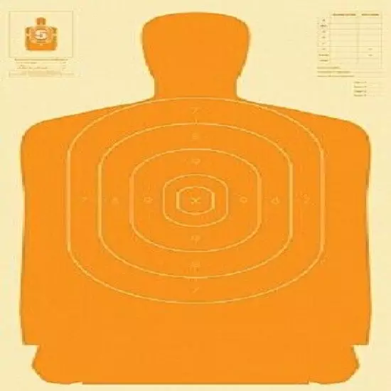 B34 Silhouette Targets - Orange Targets, Pack of 100